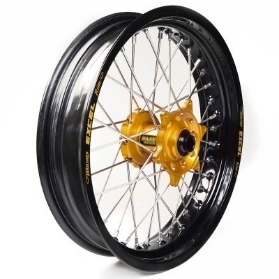 Rueda completa Haan Wheels aro negro 16,5-3,50 buje oro 1 55155/3/2 1 55155/3/2