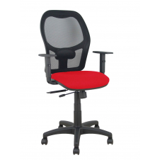Piqueras y Crespo Silla Aloc?n traslack malla negra asiento bali rojo brazos regulables