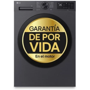Lavadora LG F4X5009TSC, 9 kg, 1400 rpm, clase A-40%, platino
