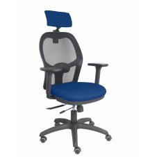 Piqueras y Crespo Silla Jorquera traslack malla negra asiento bali marino brazos 3D cabecero regulable