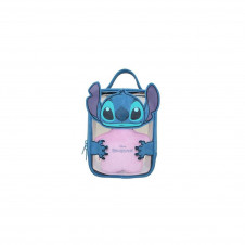Neceser de Aseo y Viaje Stitch Disney Transparente Azul con Asa y Bolsita Interior 21 cm