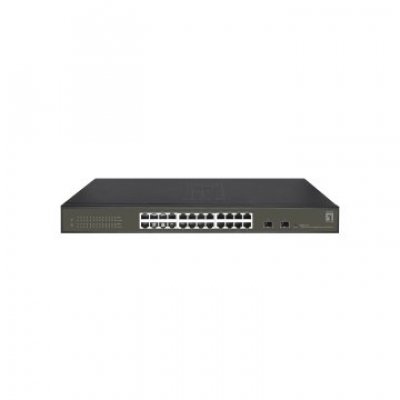 SWITCH SEMIGESTIONABLE LEVEL ONE HILBERT 24P GIGA + 2P SFP GIGA CARCASA METALICA