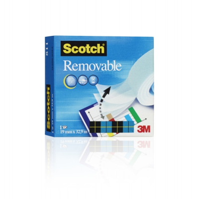 Scotch Cinta Adhesiva Invisible - Reutilizable - 19mm x 33m - Color Transparente
