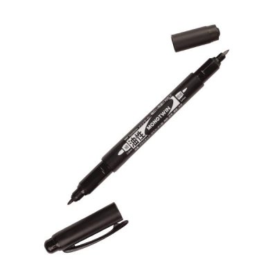 TOMBOW Rotulador permanente mono twin doble punta fina y gruesa negro