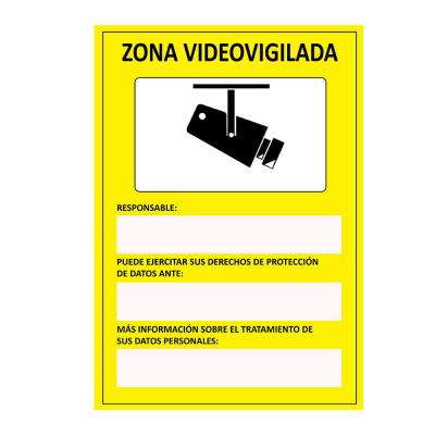 Cartel zona videovigilada adhesivo 15x20cm normaluz