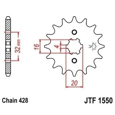 Piñón JT F1550 con 15 dientes JTF1550.15