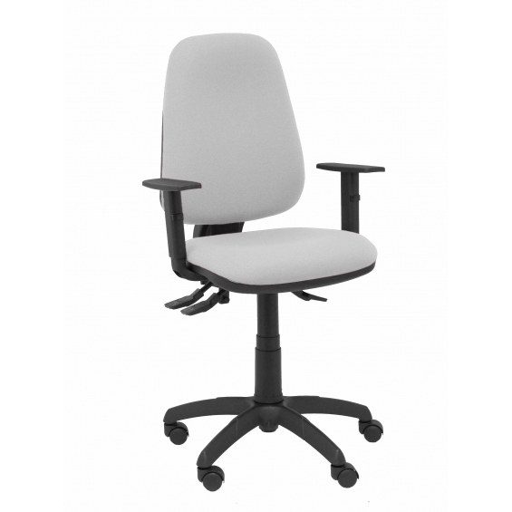 Silla Sierra S bali gris claro con brazos regulables base poliamida negra