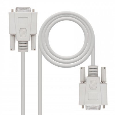 CABLE SERIE NULL MODEM NANOCABLE 10.14.0602 - CONECTORES DB9 HEMBRA - 1.8M - BEIGE