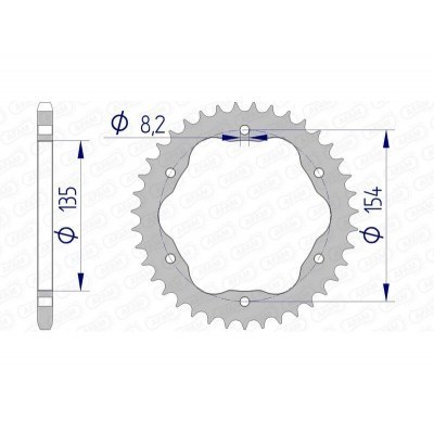 Corona AFAM aluminio 51804 - Paso 520 51804-39