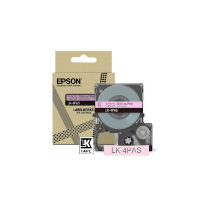 EPSON Cartucho de etiquetas Colour Tape Pink/Grey 12mm(8m) LK-4PAS
