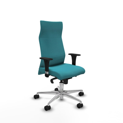 Albacete dirección sincro bali turquesa brazos 1D cromados base aluminio ruedas 65 nailon