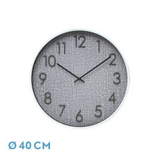 Reloj De Pared Higueron Blanco/gris 40x40x4 Cm Movimiento Continuo