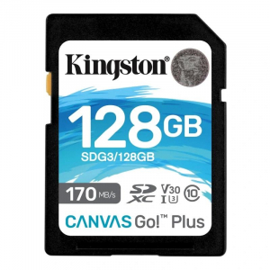 Tarjeta mde memoria SD Kingston Canvas Go! Plus SD 128GB class 10 U3 V30