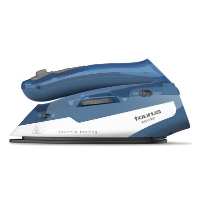 EasyTrip Plancha vapor-seco Suela de cerámica 1000 W Azul, Blanco