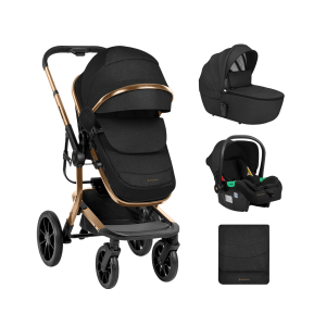 Carrito de bebé Kikkaboo 3 en 1 con capazo de plastico Irene Negro