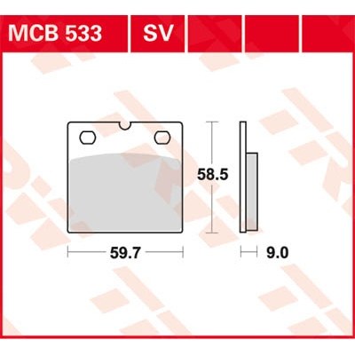 Pastillas de freno metal sinterizado SV TRW MCB533