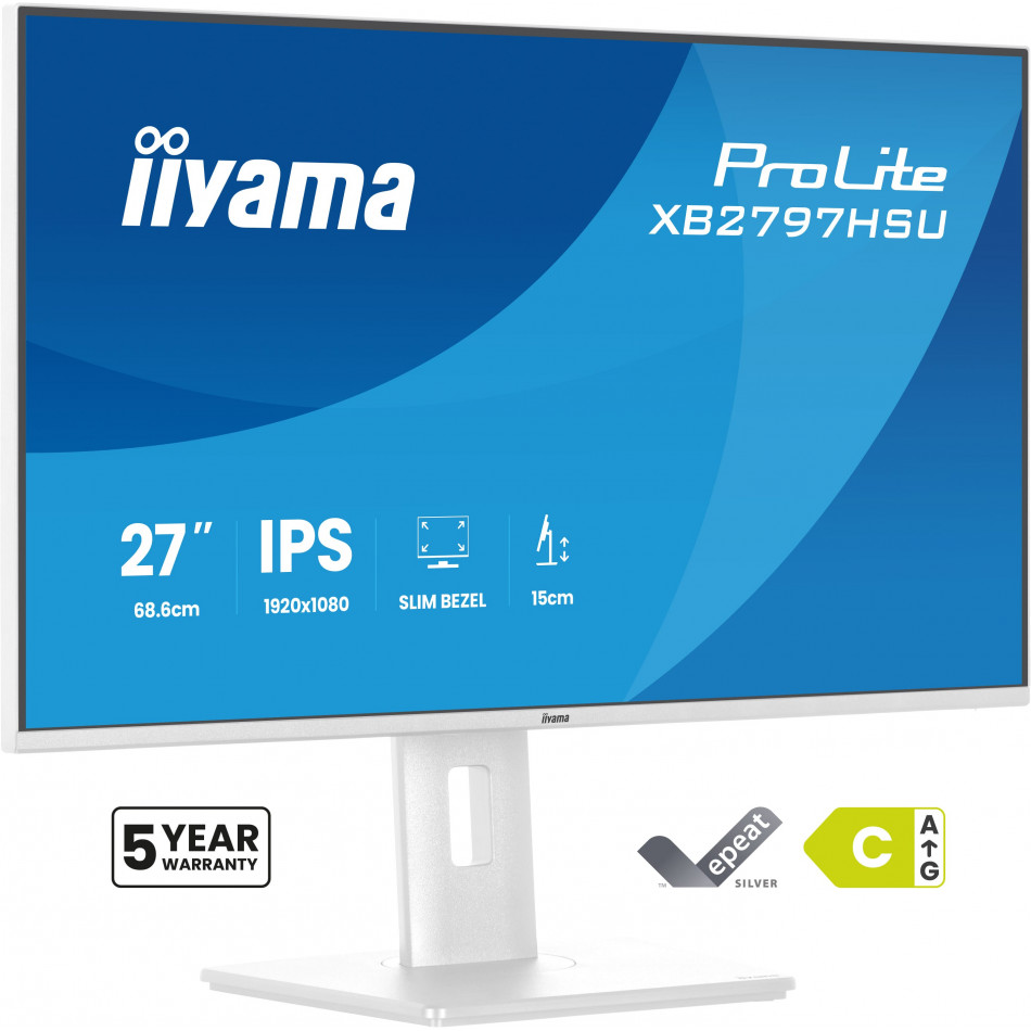 ProLite XB2797HSU-W1 pantalla para PC 68,6 cm (27) 1920 x 1080 Pixeles Full HD LED Blanco