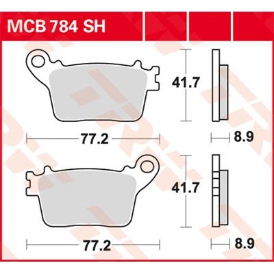 Pastillas de freno traseras sinterizadas serie SH TRW MCB784SH