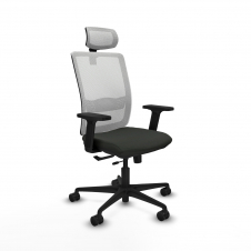 Piqueras y Crespo Haches traslack malla blanca bali negro brazos 2D base nailon cabecero malla 2D ruedas 65mm nailon