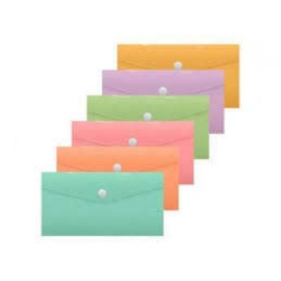 Bismark Sobre Portadocumentos - Medidas 240x125mm - Cierre de Broche - Fabricado en Polipropileno - Colores Pastel Surtidos