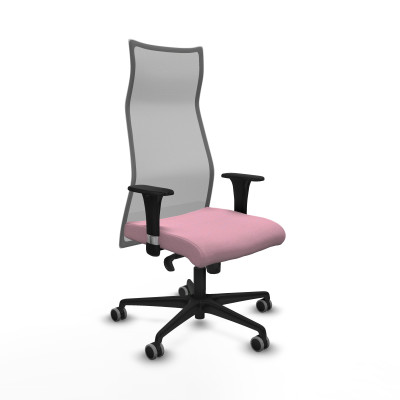 Albacete malla sincro malla gris bali rosa brazos 1D base nailon ruedas 65mm engomadas