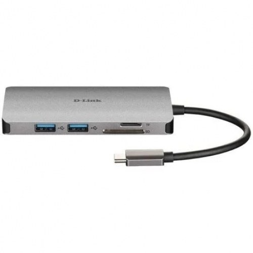 Docking USB Tipo-C D-Link DUB-M810/ 3 Puertos USB 3.0/ 1 Thunderbolt/ 1 HDMI/ 1 RJ45/ Gris