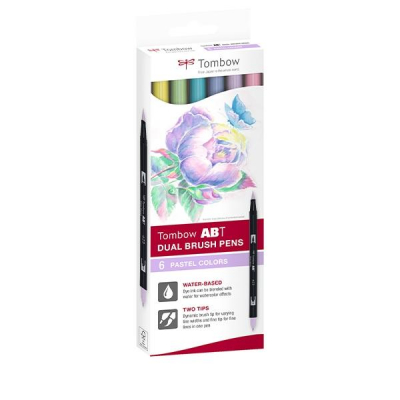 TOMBOW C.6 rotuladores doble punta lettering colores pastel