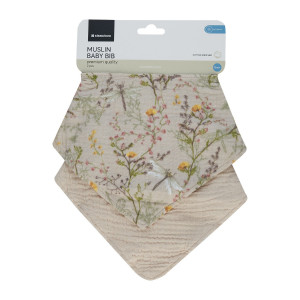 Juego de babero de muselina 2 uds Secret Garden Beige