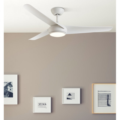 Ventilador Dc Patras 24w Blanco 3 Aspas 6 Velocidades 3 Colores 131,2d 2424lm C/remoto, Memoria Y Temporizador