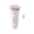 Depiladora Braun Silk-épil 7 7-000 Wet & Dry, 40 pinzas MicroGrip, 40 min, blanco y rosa