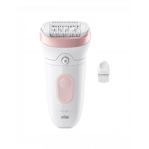 Depiladora Braun Silk-épil 7 7-000 Wet & Dry, 40 pinzas MicroGrip, 40 min, blanco y rosa