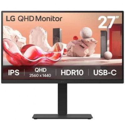 Monitor Profesional LG 27BA75QB-B 27/ QHD/ Multimedia/ Negro