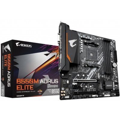 GIGABYTE B550M AORUS ELITE Placa base - Procesadores AMD Ryzen 5000, VRM de 5+3 fases, hasta 4733 MHz DDR4, 1xPCIe 4.0 + 1xPCIe 3.0 M.2, LAN 1GbE, USB 3.2 Gen 1