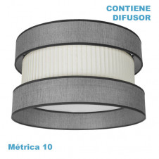 Pantalla Colgante Home M10 Gris-beis 60dx60dx25h Difusor Incluido