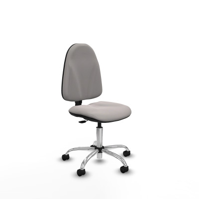Algarra CP similpiel blanco base cromada ruedas nailon 50mm