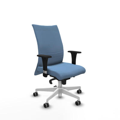 Albacete confidente XL sincro bali azul cielo brazos 1D cromados base blanca ruedas 65mm engomadas