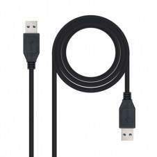 Cable usb 3.0 tipo a nanocable 1m - macho - macho - negro