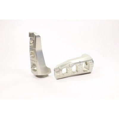 Estriberas touring GILLES TOOLING para pasajero, plata RGK-440-UF20-SET-S