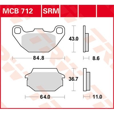 Pastillas de freno metal sinterizado SV TRW MCB712
