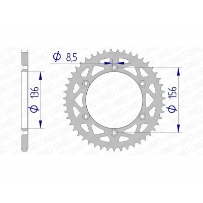 Corona AFAM aluminio 15206 - Paso 520 15206N-48