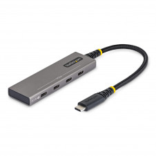 StarTech.com Hub USB-C de 4 Puertos - Ladrón Tipo C de 4 Puertos - PD de Carga de 100W - 10Gbps - 4x Puertos Tipo C - Aluminio Reciclado- Protección