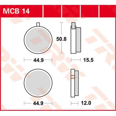 Pastillas de freno metal sinterizado SV TRW MCB14