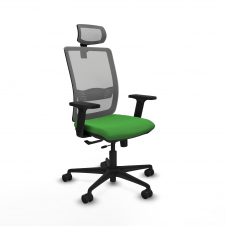 Piqueras y Crespo Haches traslack malla gris bali verde brazos 2D base nailon cabecero malla 2D ruedas 65mm nailon