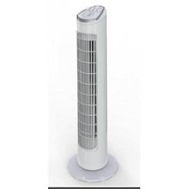 Ventilador de torre Tristar VE5864, 76 cm, 40W, temporizador 2 horas, 3 ajustes, oscilación 75º, asa integrada, blanco