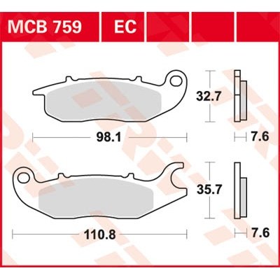 Pastillas de freno cerámicas serie EC TRW MCB759EC