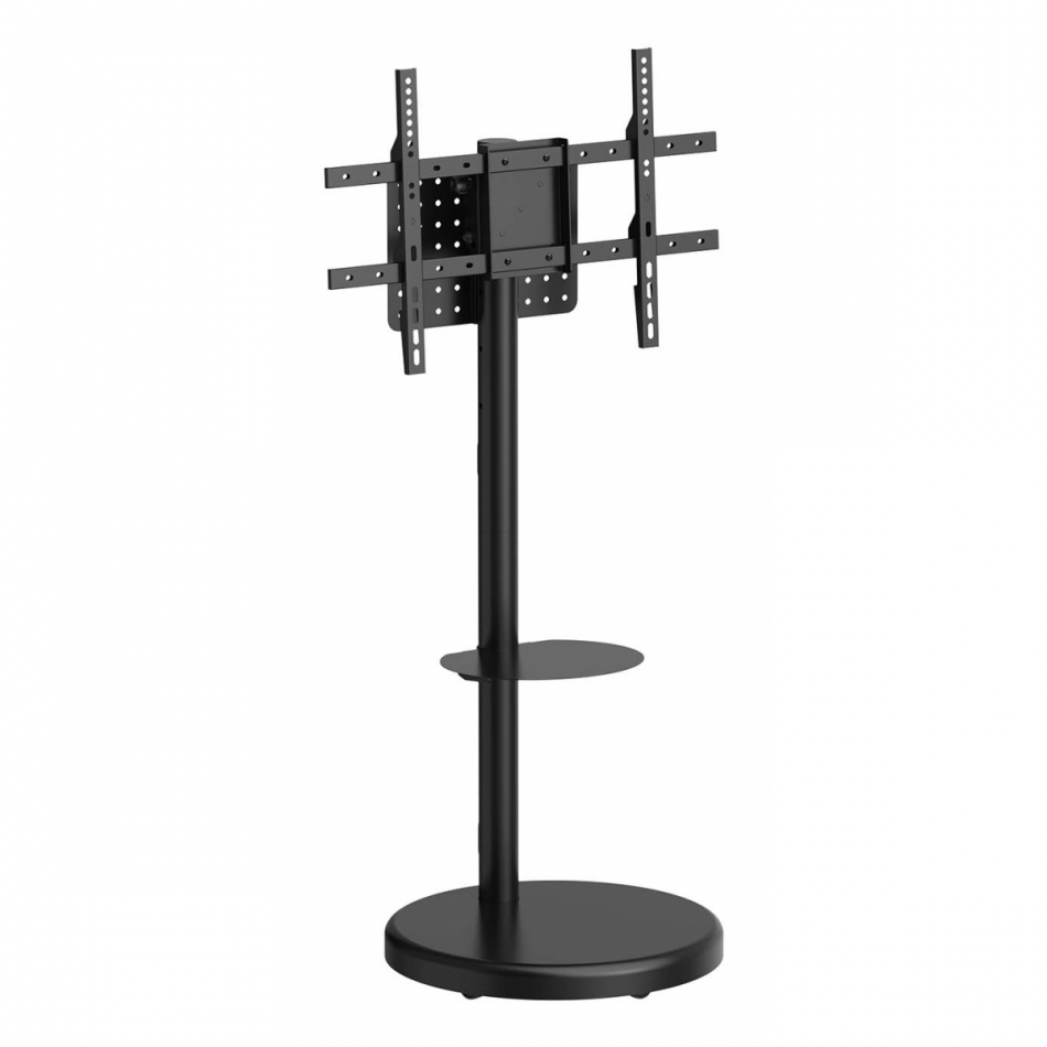 AISENS - SOPORTE DE SUELO CON RUEDA, BANDEJA PARA DVD PARA MONITOR/TV 50KG DE 37-86, NEGRO