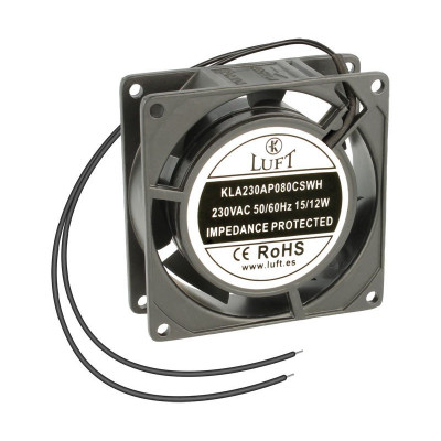 VENTILADOR 230Vac 80x80x25mm 16W 2 Cables Friccion Luft
