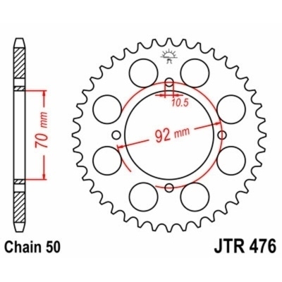 Corona JT 476 de acero con 35 dientes JTR476.35