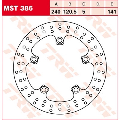 Disco de freno fijo redondo 220-250 mm TRW MST386