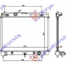 RADIATOR 1.0-1.3 PETROL AUTOMATIC (350x480) JAPAN (NRF)